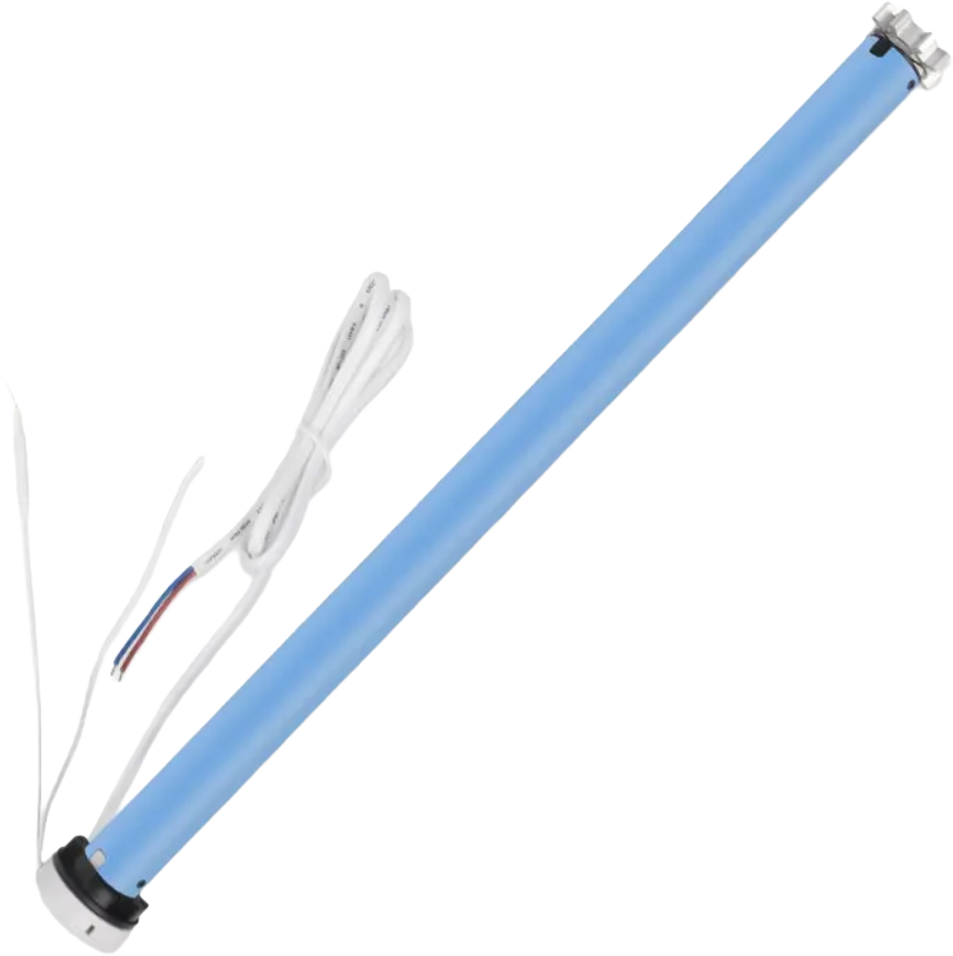 Exemplo de motor tubular para instalação no eixo de uma cortina rolô